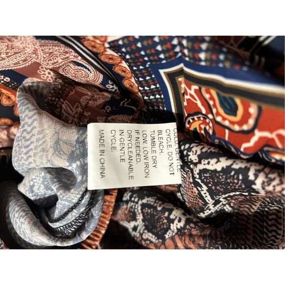 Floerns Women's Size XL Boho Elastic Waist Scarf Print Pleated Midi Skirt - Picture 8 of 9